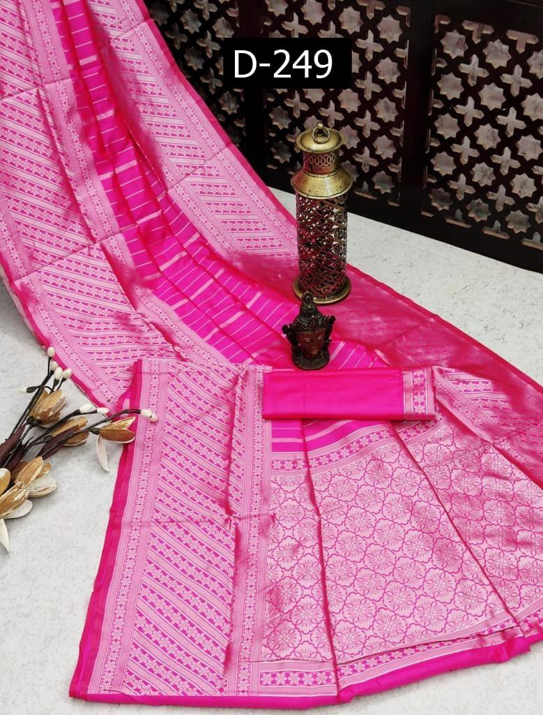 Indian Traditional Soft Lichi Silk Saree With Jecquard Weaving