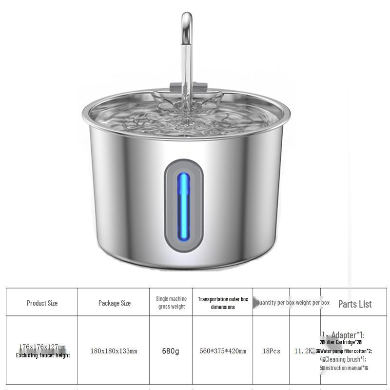 Automatic Pet Water Dispenser with Circulating Flow for Cats & Dogs