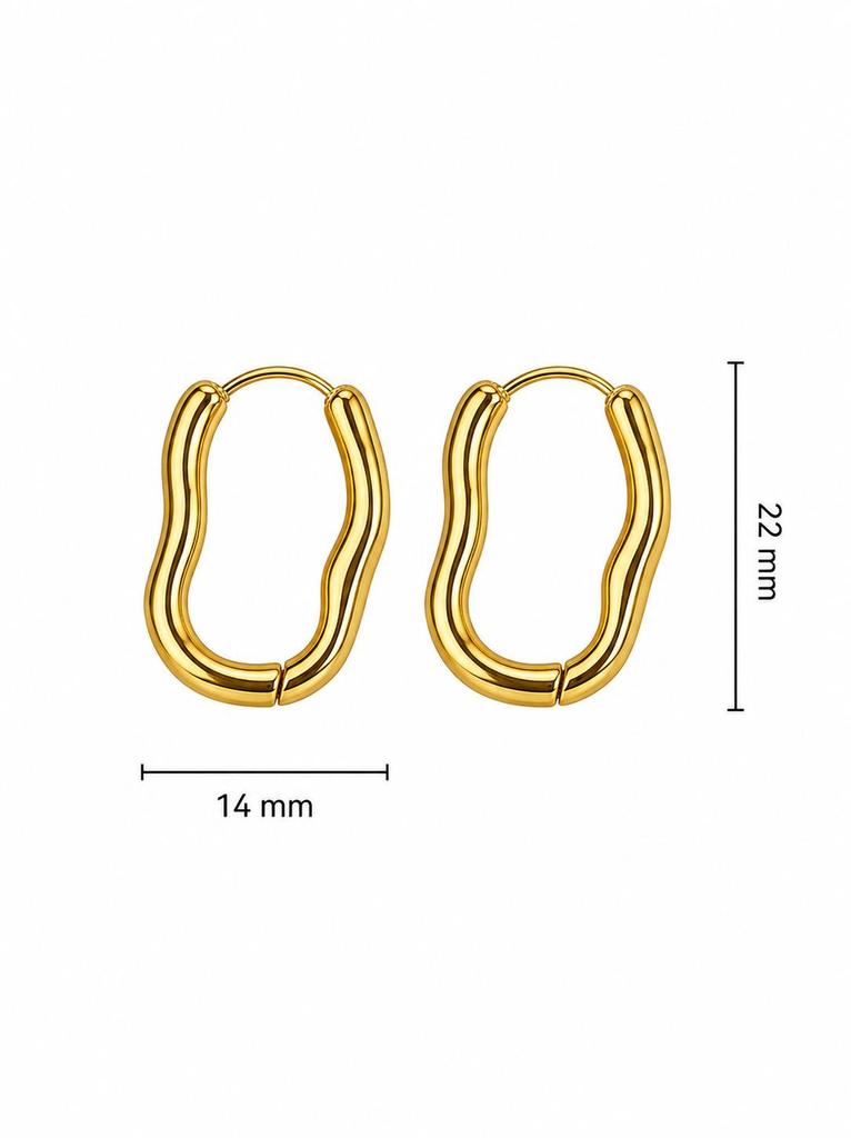 Elegant Stainless Steel U-Shaped Oval Earrings with Niche Design