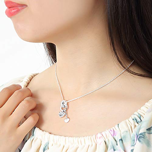 Hawaiian Jewelry Necklace Pendant Chain Set Double Heart Plumeria Flower Jewelry [LocoMocoAloha] [Genuine Product]