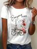 Fashion Bonjour Paris Text Print Short Sleeve Printed T Shirt Casual Clothing Womens TShirt Graphic Clothing Top Tee