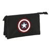 Captain America-Captain America Triple Pencil Case Black (22x12x3cm)