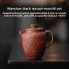 Manshanhong Series Old Rock Mud Teapot Ceramic Single Pot for Home Office Retro Kung Fu Tea Ceremony Brewing Set Chinese Style