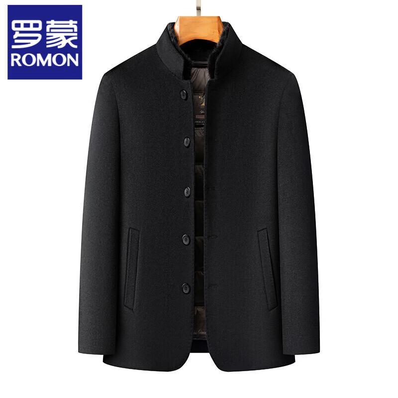 Romon Men s Mink Collar Double-Sided Wool Blend Coat XL