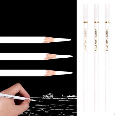 3 Pieces Charcoal Pencils Art Painting Supplies 4mm Bright Sketching Pens Sketch Highlight
