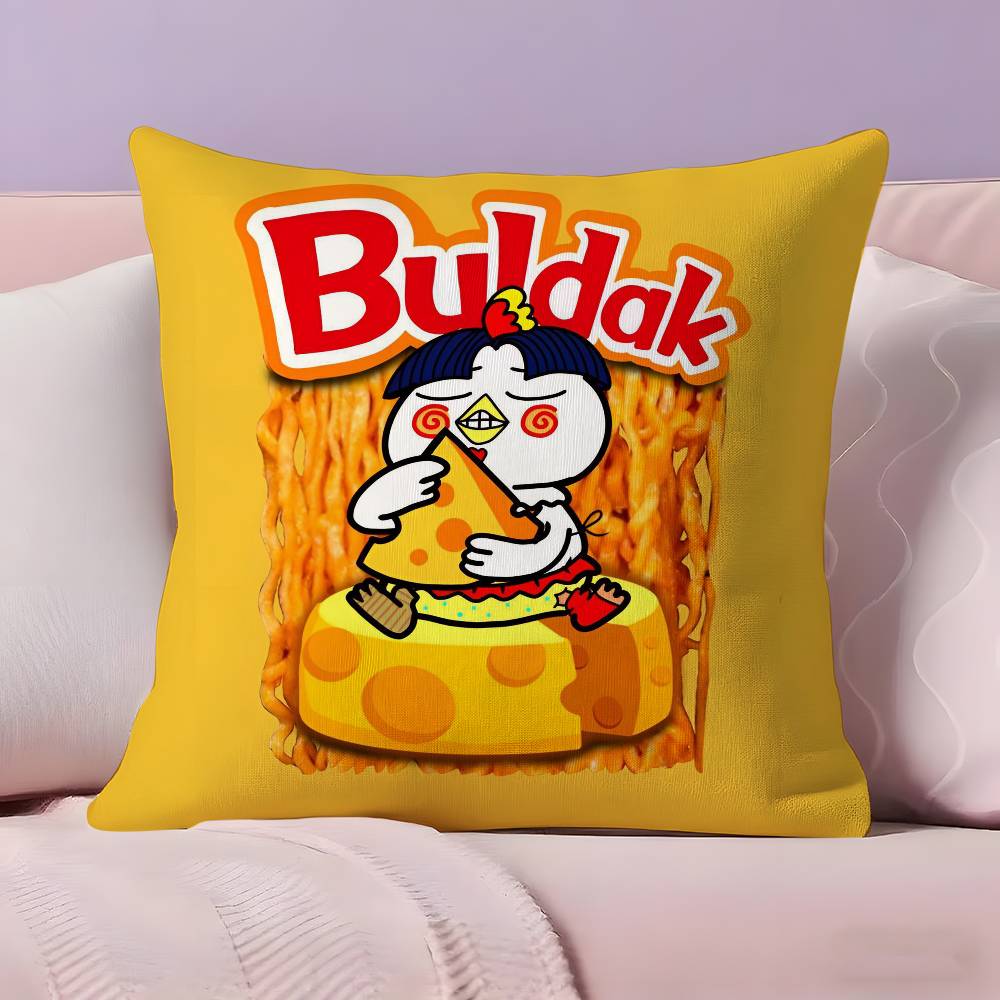 Kwaii Anime B-Buldak RameSn Kissenbezug Kissenbezug Ultraweicher Hautfreundlicher Stoff Wolkenähnlicher Komfort & Verdeckter Reißverschluss