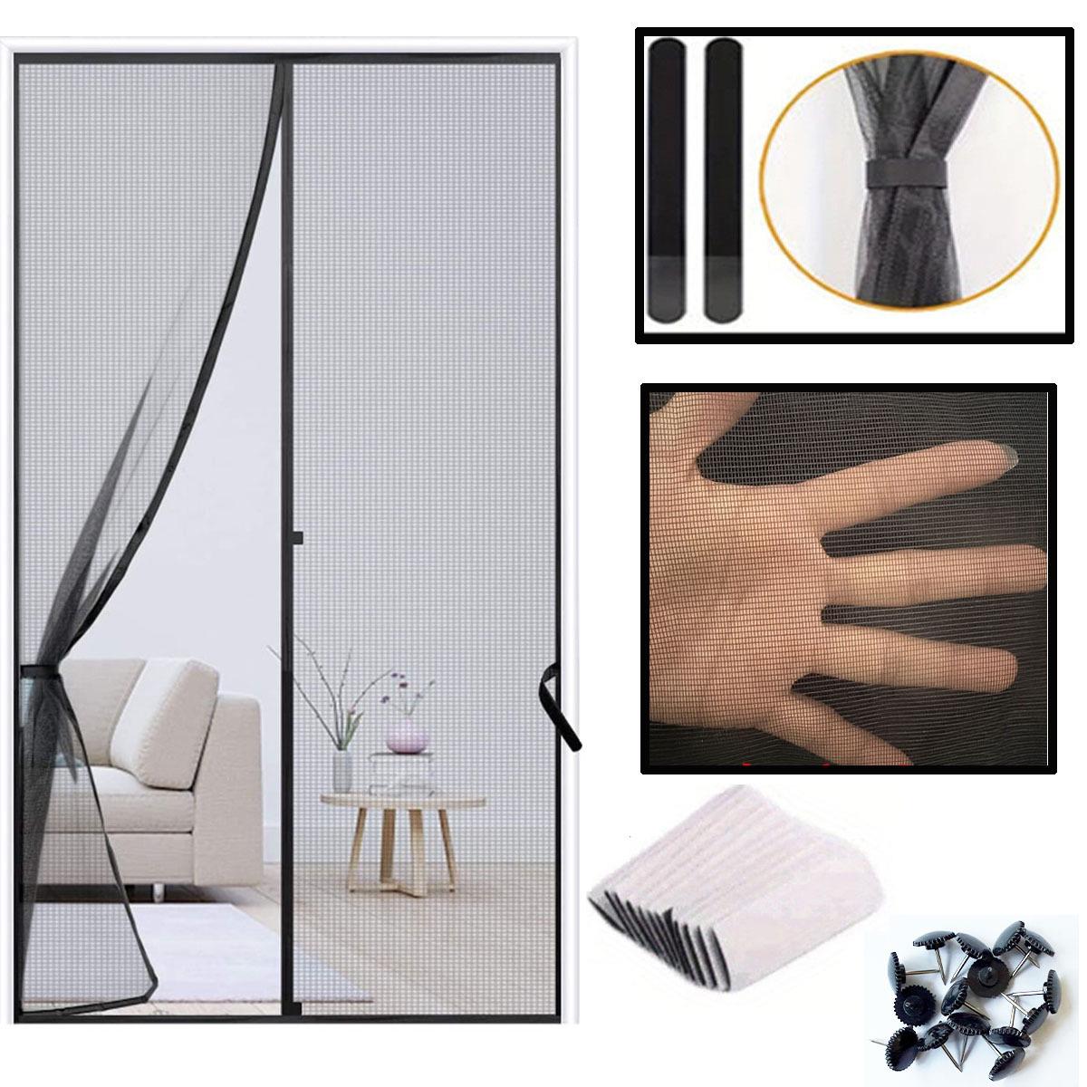 Summer Transparent Polyester Magnetic Anti-Mosquito Door Curtain 90x210cm