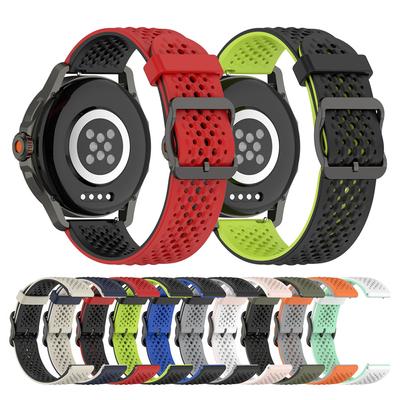 20MM 22MM Universelles zweifarbiges Armband für Huawei Watch GT GT2 GT3 Flüssigsilikon atmungsaktives Lochband für Honor Watch SE 4Pro G