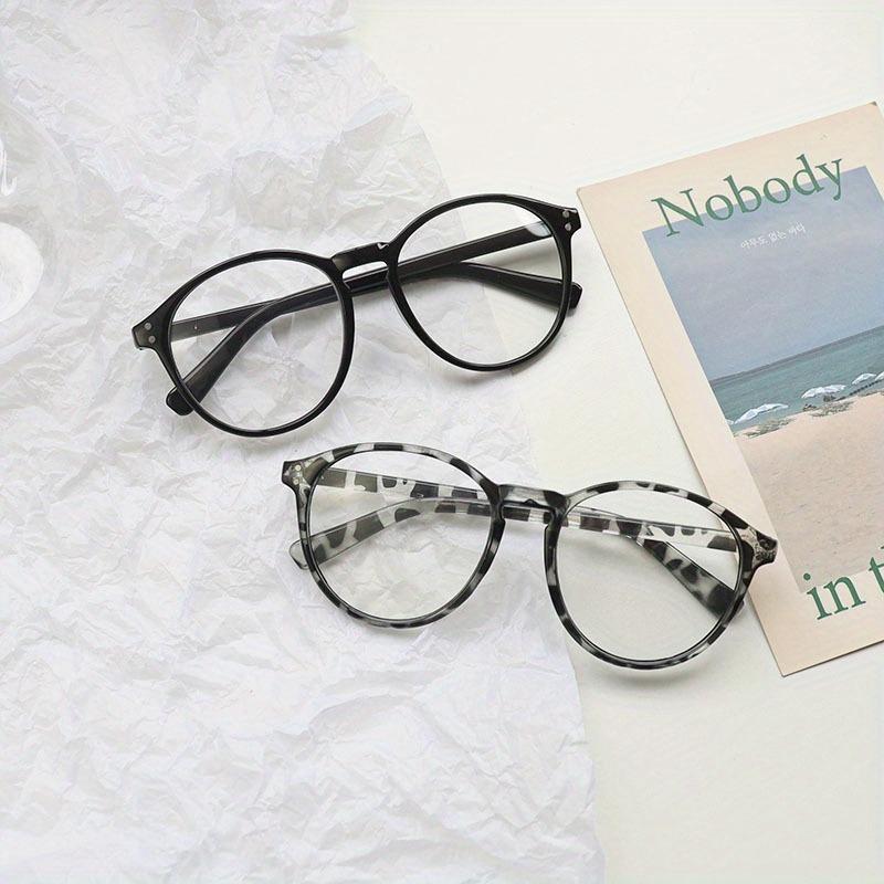 Fashionable Minimalist Retro Korean Version Ultra Light Student No Makeup Black Big Round Frame Glasses Female