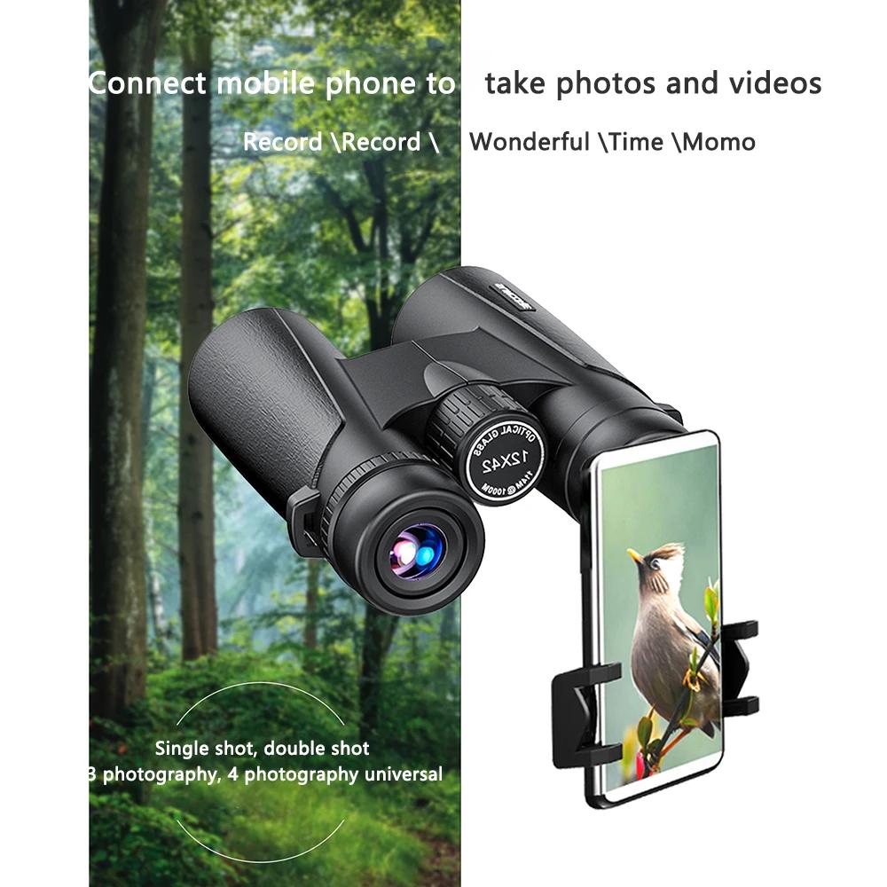 10x42 Binoculars for Adults with Phone Adapter High Definition & High Magnification with BAK4 Prism for Outdoor Observation