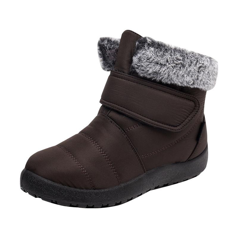 

Большие плюшевые хлопковые сапоги, толстые зимние сапоги, женские водонепроницаемые короткие сапоги среднего и пожилого возраста, размер 43 43 коричневый