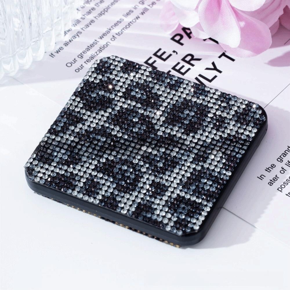Foldable Design Pocket Mirror Lightweight Foldable Mirror Sparkling Square Mirror  Vanity Table Use