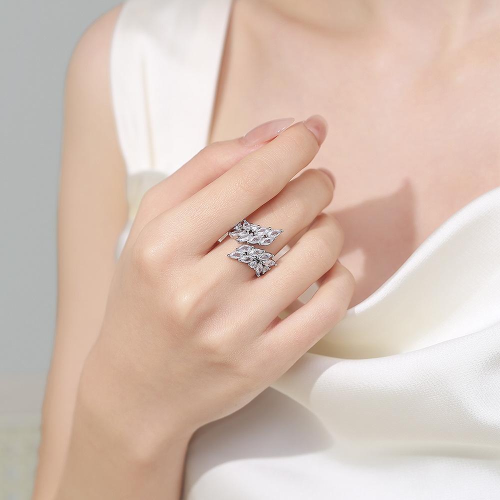 Silve Gorgeous Shiny Stone Zircom Ring For Women Engagement Wedding High Quality Fine Jewelry