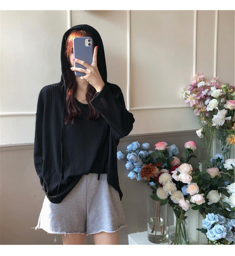 2025 Spring/Autumn Korean Loose-Fit Hooded Pullover Sweater for Women - Long-Sleeved Trendy Style