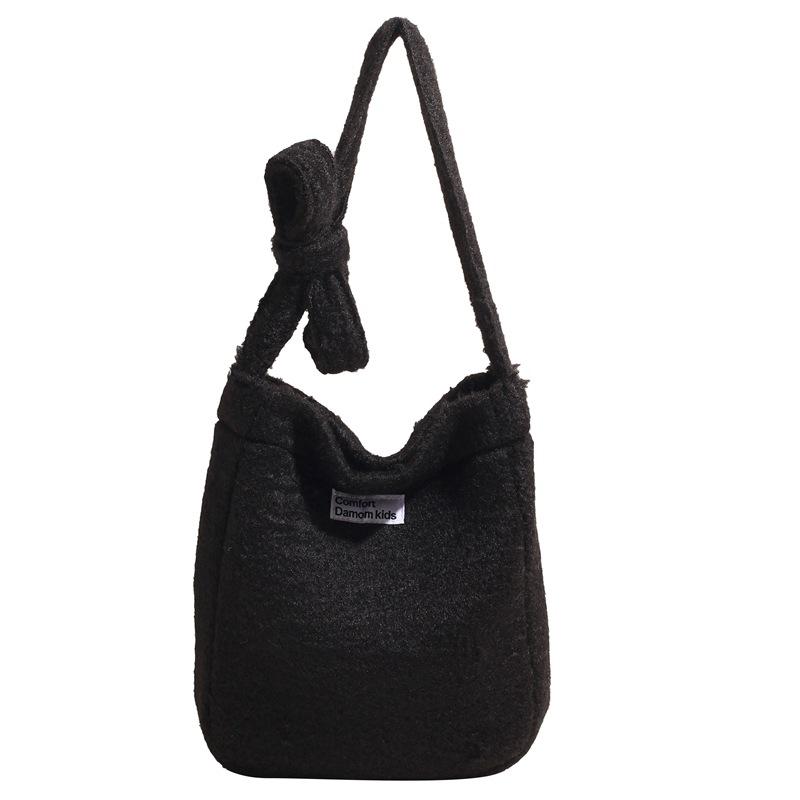 2025 New Fresh and Cute Armpit Bag Women's Plush Fashion Bucket Bag Large Capacity Casual Shoulder Crossbody Bag