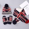 Parent-child Christmas Style Scarf Hat Gloves Set Thick Warm Acrylic Winter Cute Cartoon Elk