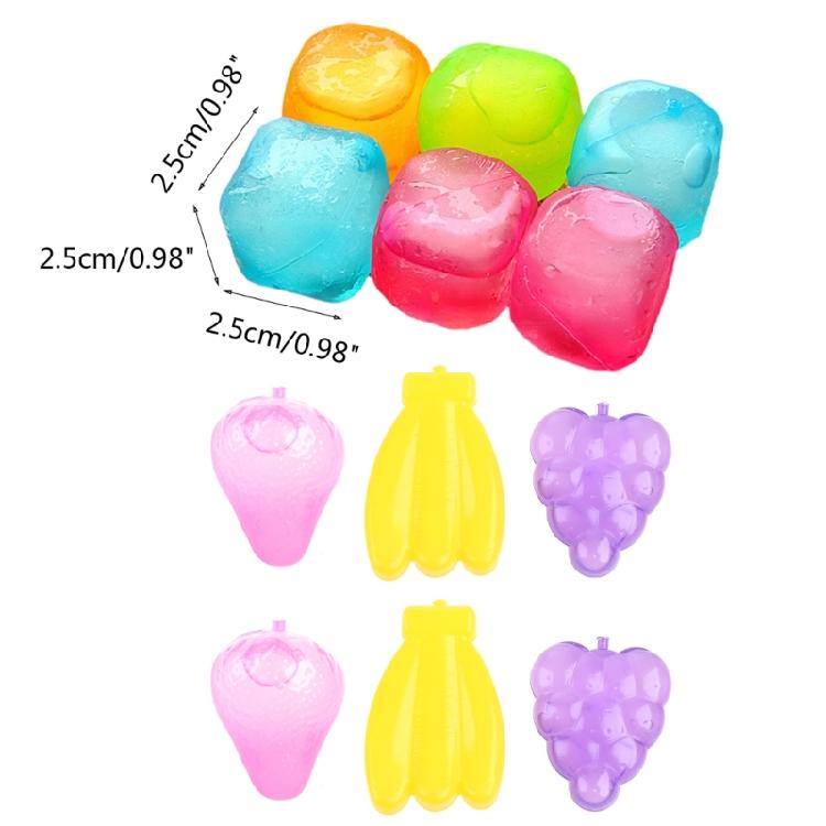 6 Pcs Plastic Cooling Ice Cubes Non-Melting Washable Ice Cubes for Gatherings