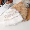 Colored jelly bean plush bucket hat women's autumn and winter face small versatile wool hat big head circumference hat bucket hat