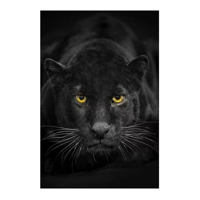 Black leopard canvas, painting, modern wall art, posters with animals and prints, painting for decorating the living room, painting without frames
