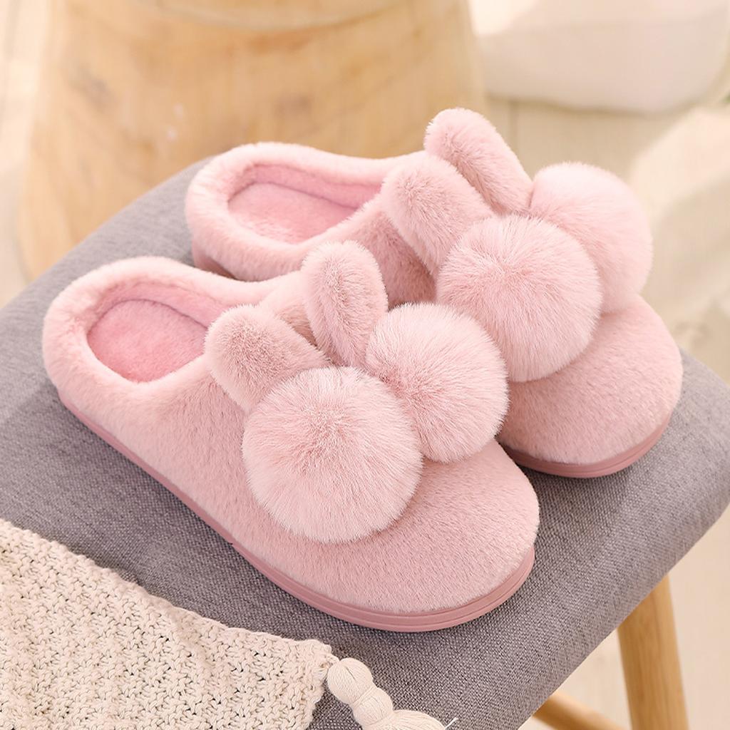 Womens Size 8 Slippers Couples Women Slip Furry Plush Flat Home Winter Round Toe Keep Warm Cartoon Chaussures Femmes éLéGantes