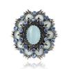 Fashion Creative Vintage Baroque Opal Brooch Exquisite Ladies Dress Shawl Brooch Ornament Pin