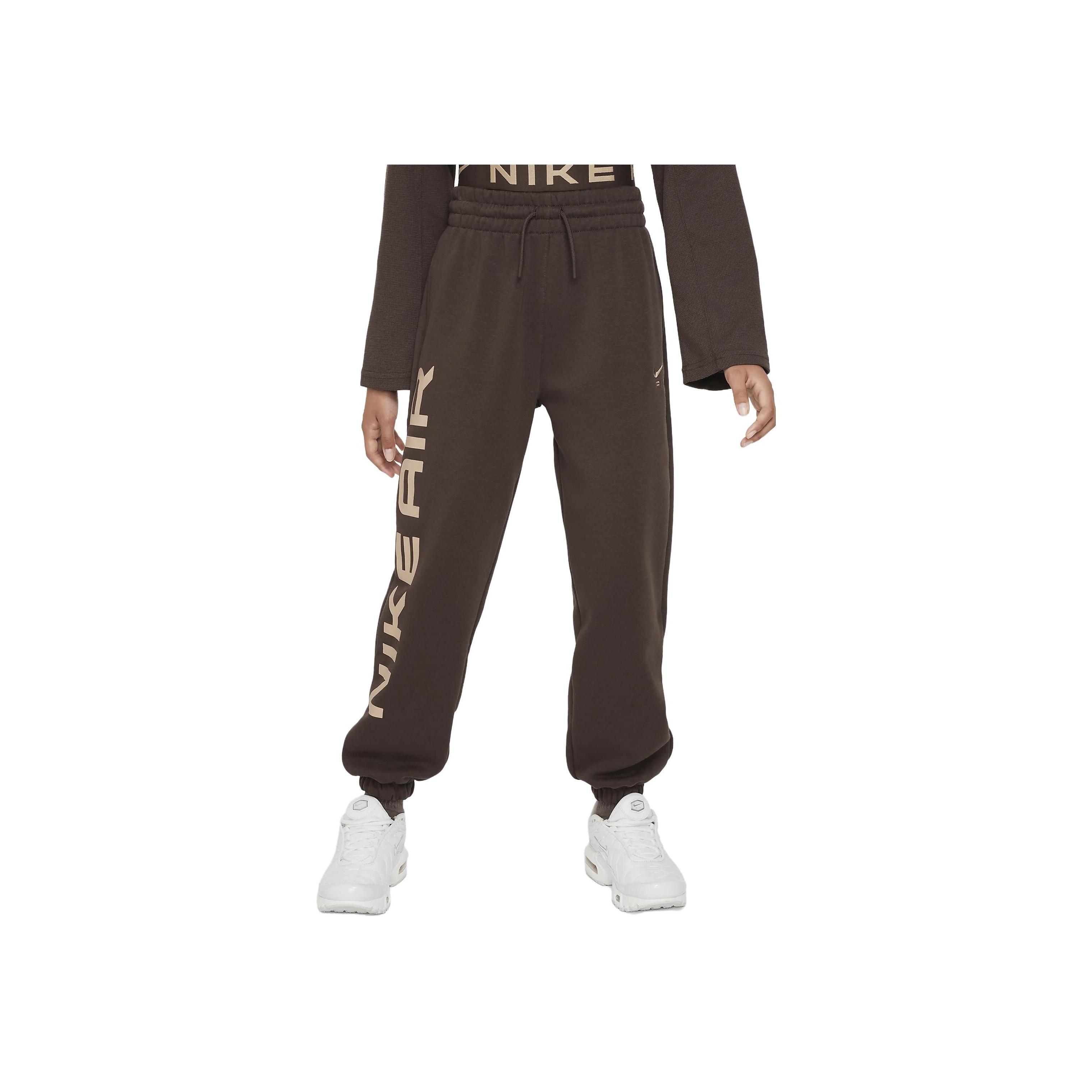 

Nike Трикотажные спортивные брюки Air Club Fleece с надписью на шнуровке на манжетах Повседневные детские брюки Коричневый FD2957-237 L