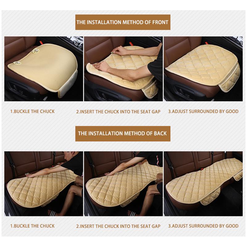 SEAMETAL Plush Car Seat Covers Set Warm Car Seat Cushion Winter Auto Seat Protector for SUV Sedan Hatchback