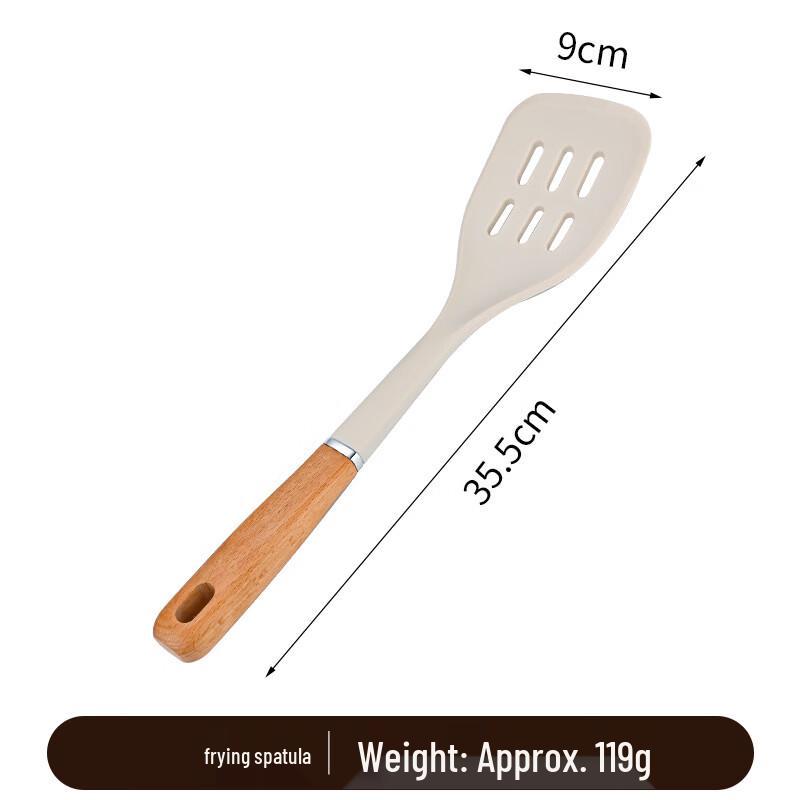 Ruhan Beech Wood Handle Silicone Kitchen Utensil Set