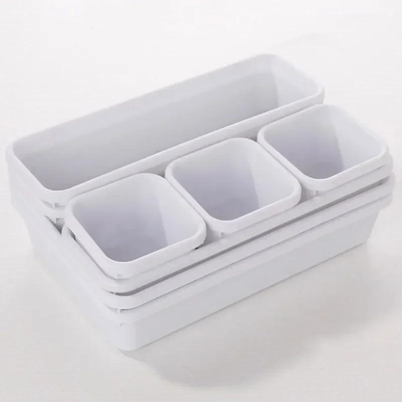 8pcs/set Storage Box Household Items Cosmetics Plastic Drawer Desktop Kitchen Seasoning Sorting Box Durable Healthy Material