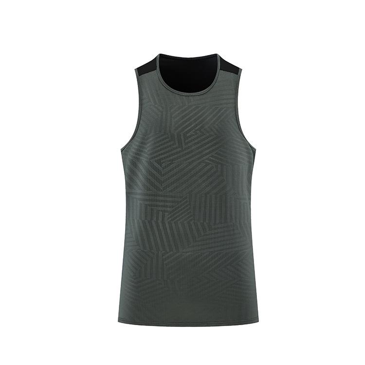 

Мужской эластичный жилет для бега с быстрой сушкой: Дышащий спортивный топ свободного кроя для летних тренировок и марафона. Triple Extra Large чёрный/зелёный