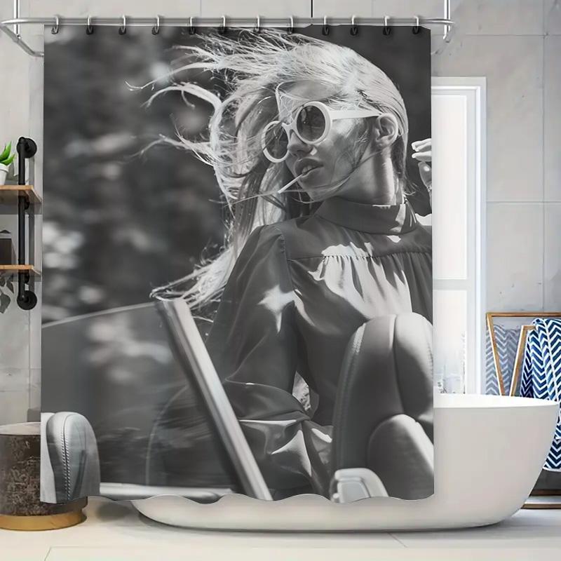 

Rise Grind Shower Curtain Classic Coffee Grinder Print Bathroom Decor W60H190(CM)-1 Pcs