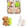 Cartoon Plush Car Tissue Box Holder With Storage Bin For Auto Organizer And Cute Decor