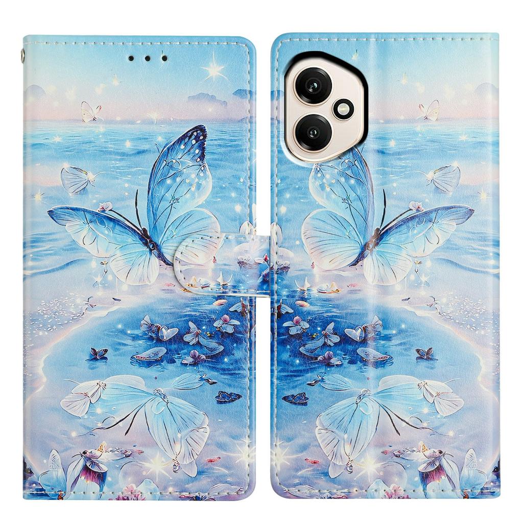 Für Honor 400 5G (Global) Handyhülle mit Musterdruck, Brieftasche, Ständer, Flip-Leder-Handyhülle mit Riemen