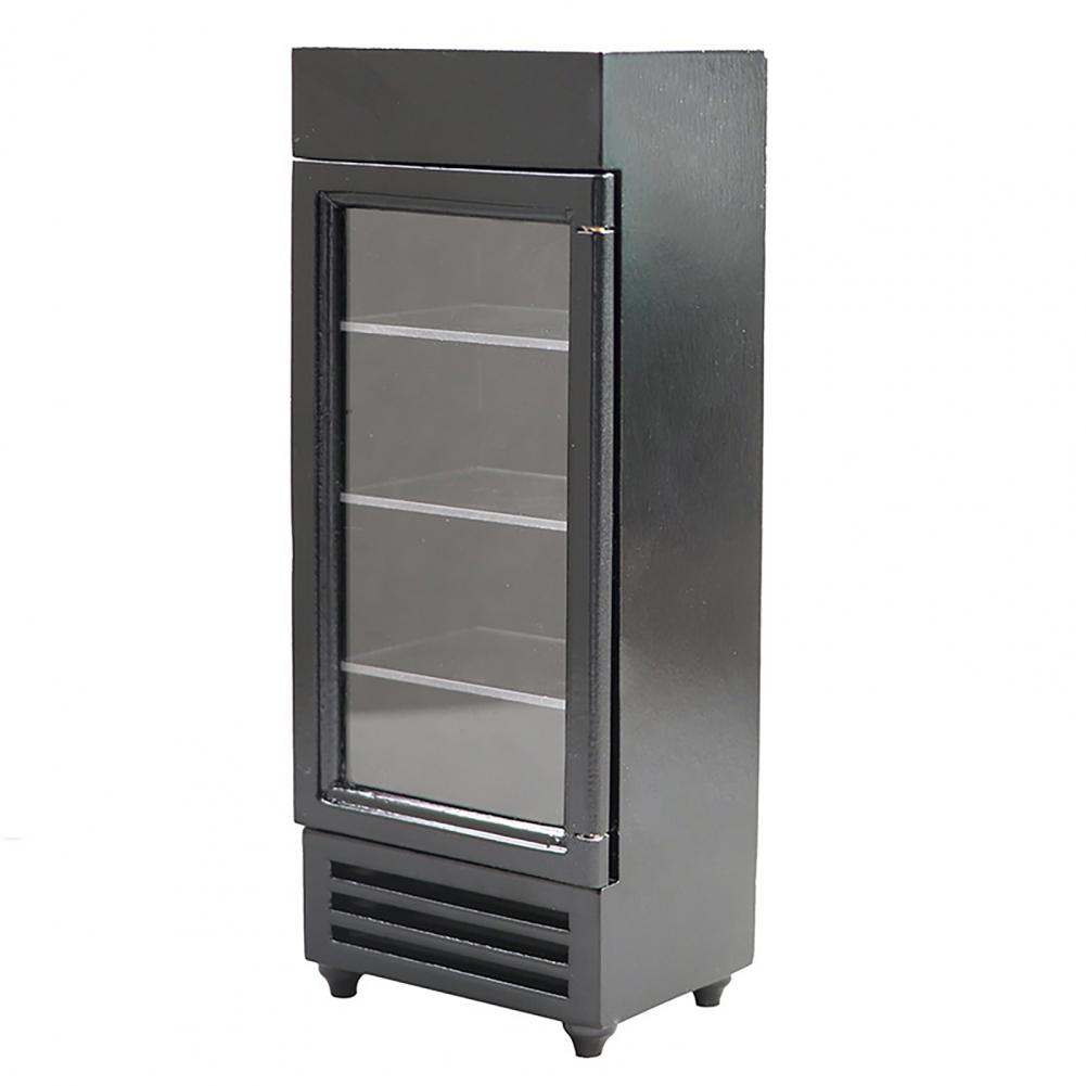 1/12 Doll House Freezer Miniature Model Refrigerator With Transparent Glass Door Kitchen Furniture Toy Decor