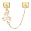 Gold Color Pink Zircon Flowers Rose Leaves Tassel Chain DIY Italian Charm Links Fit 9mm Stainless Steel Bracelet for Men Women