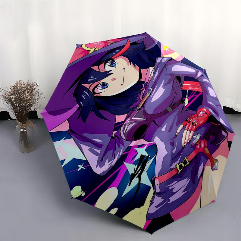 1pc Outdoor Umbrella with Magical Girl Design - Automatic Opening/Closing, Portable 3-Fold Design, 8-Bone Iron Frame, Perfect Gift for Fans, Trav