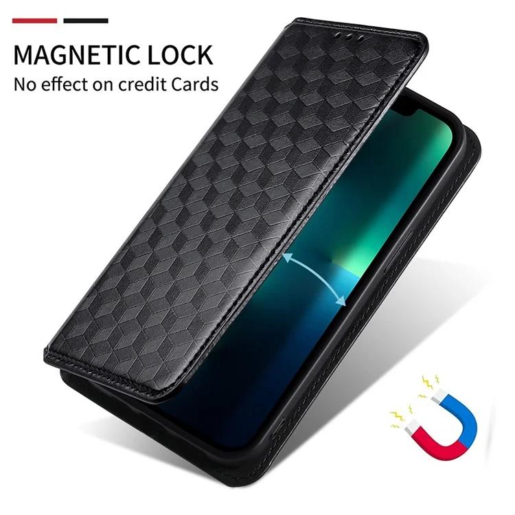 For Honor X9a 5G / X40 5G / Magic5 Lite 5G Phone Leather Case Wallet Stand Imprinted Rhombus Pattern Phone Cover