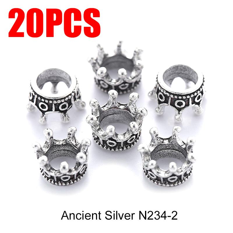 20PCS/Pack Metal Crown Bead DIY Handcraft Material Necklace Bracelet Jewelry Making Tools Pendant Accessories Mutiple Colors ZYF