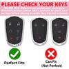 Compatible with Cadillac Key Fob Cover with Heart Keychain for Women, Compatible with 2015- Cadillac Escalade ESV ATS CTS STS SRX XT5 CT6 Smart