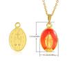 16 Piezas Conector Ovalado Chapado en Oro Medalla de la Virgen María Católica Encanto de Tres Agujeros Para Rosario Hecho a Mano Colgante de Medalla DIY