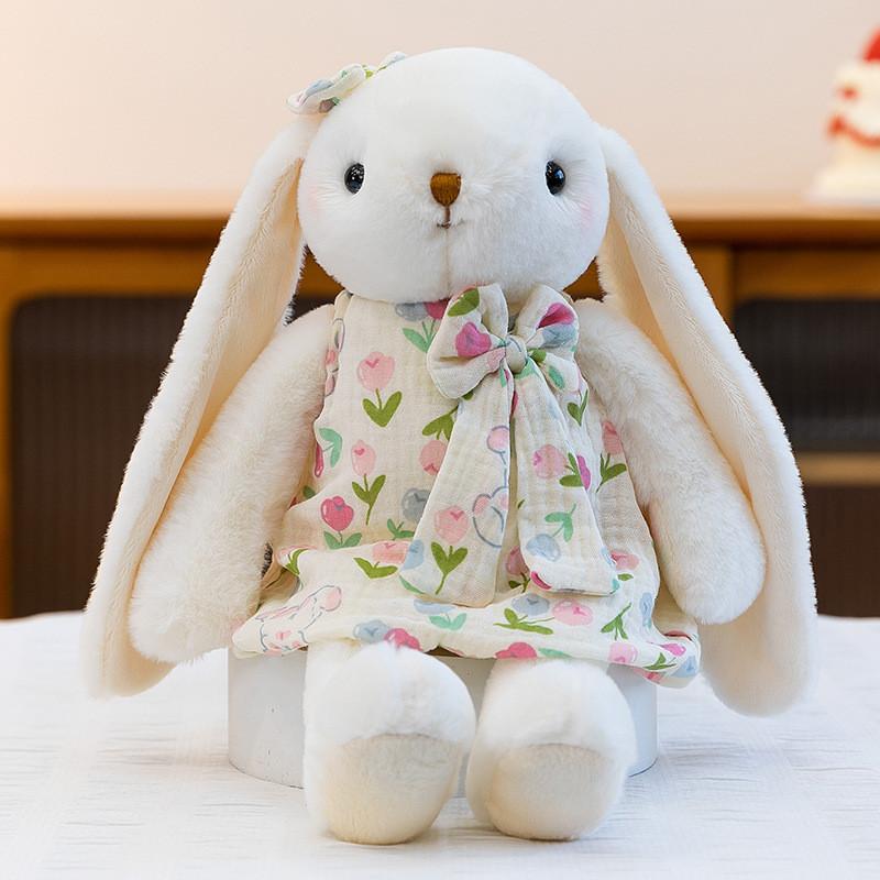 Plush Bunny Doll With Short Pile Fabric For Kids And Teens Gift