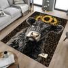 1PC Cow Sunflower Non-Slip Floor Carpet Compatible for Office&Living Room&Bedroom&Dining Room - Flat - Weave Machine-S0326