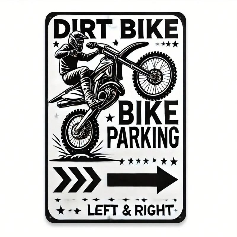 Vintage Motocross Tin Sign Garage Wall Art Dirt Bike Metal Decor