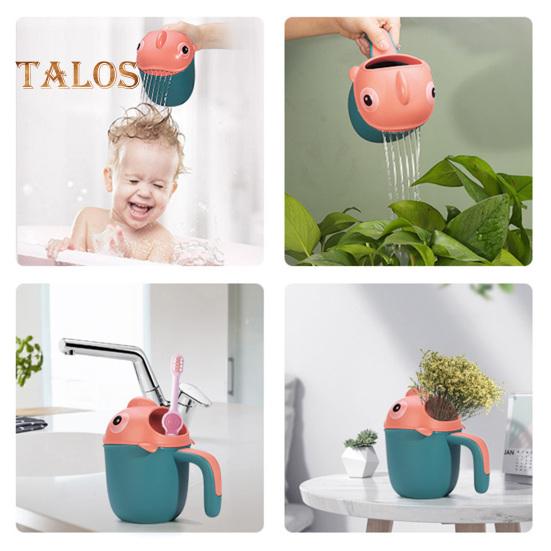 Baby-Badewannen-Spülbecher zum Ausspülen von Haaren und Körper mit leicht zu greifendem Griff, Cartoon-Tierform, beruhigender Wasserfluss, Regendusche, Badespielzeug für Kinder