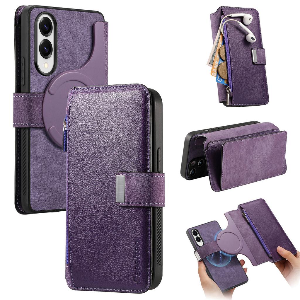 For Samsung Galaxy S25 Edge Case CASENEO MW-02 Detachable Magnetic Leather Flip Phone Cover