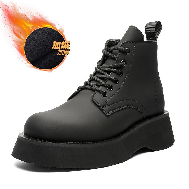 

Ботинки Мартин мужские зимние бархатные локомотивные высокие кожаные ботинки рабочие короткие ботинки британские ботинки на молнии 22510-J 44