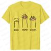 Schere Stein Papier Lustiges Katzenpfotenabdruck T-Shirt Damen Sommer Weiche Oversized Tops Mode Lässig Kurzarm Street T-Shirt