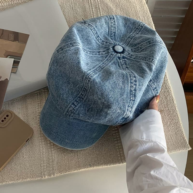 LOOKING4U CARA PARK Denim Newsboy Cap C2 LIGHT BLUE