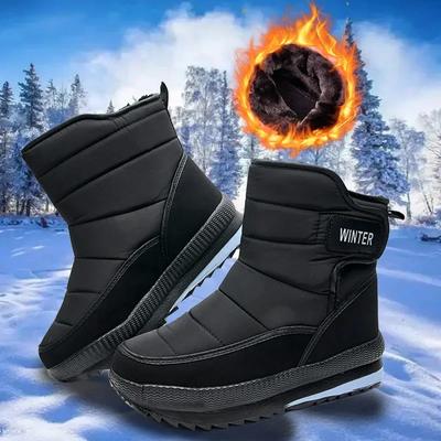 Fashion Snow Boots Man New Large Size Cotton Shoes for Men Plush Warm Casual Men Boots Casual Non Slip Cotton Boots Zapatos 2024