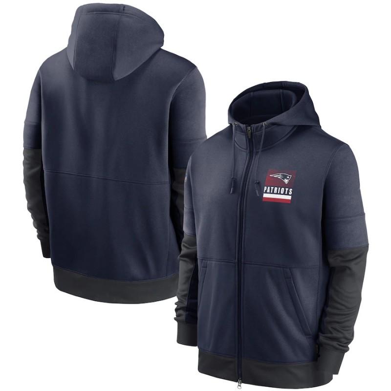 Mens Zip-Up Hooded Sweatshirt NFL Football Team Print Athletic Casual Wear